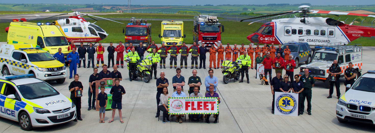 Police, Coastguard, Fire, Mountain Rescue and Ambulance service vehicles and personel.